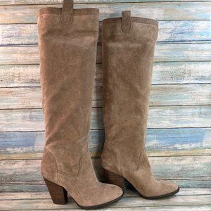 Vince Camuto Braden Taupe Suede Knee High Boots